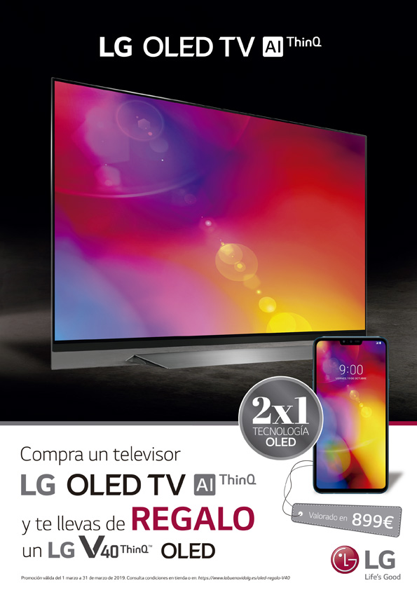Compra un televisor LG OLED y llévate un móvil de regalo LG V40